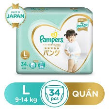 Tã-bỉm quần cao cấp Pampers Nhật Bản L34