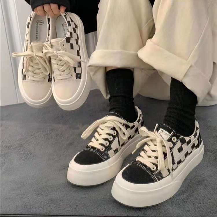 Giày thể thao nữ 🔥SIÊU HOT🔥, VANSS họa tiết caro, nâng đế 3,5cm SIÊU ĐỈNH