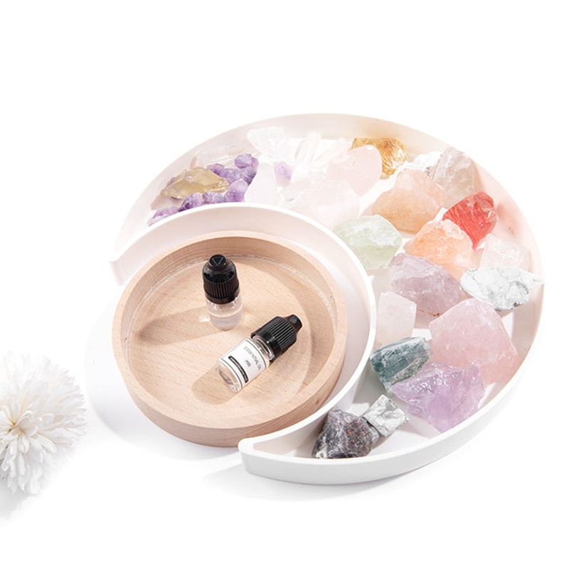 Khay Giá Đỡ Nến / Trang Sức Hình Bán Nguyệt Bằng Nhựa