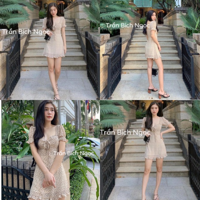 Đầm Heart Dress Hoạ Tiết Trái Tim Nhí Và Ngôi sao- đầm ôm eo chất voan lụa ở sau bo chun có lót trong(kèm ảnh trải sàn) | BigBuy360 - bigbuy360.vn