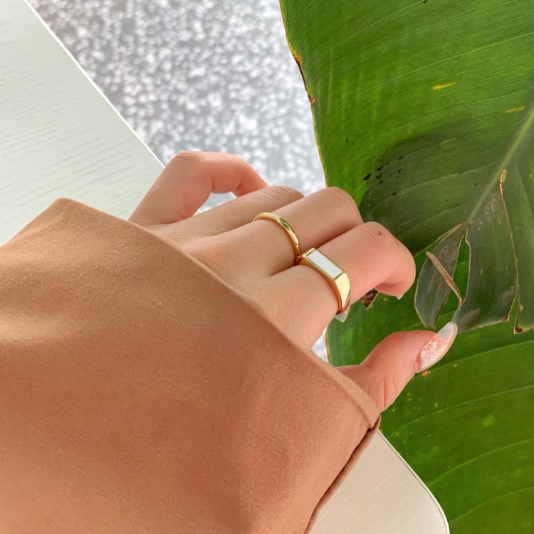 2 Nhẫn đơn giản phong cách retro thời trang cho nữ