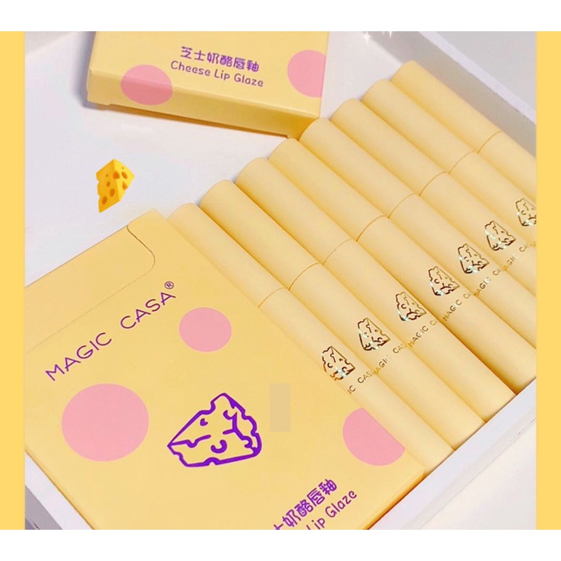 Set 5 Son Môi Màu Nhung Lì Hình Phô Mai Xinh Xắn