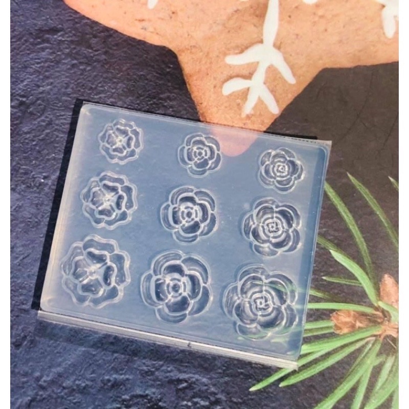 Khuôn silicon nail gấu, nơ, hoa, dấu chân trái tim làm charm nail hot, khuôn silicon đắp bột làm móng nghệ thuật