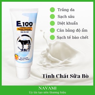 Sữa rửa mặt e100 sữa bò trắng da 50ml - 80ml