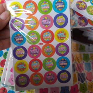 Combo 10 tập Sticker dán lời khen Tiếng Anh [Size 2cm]