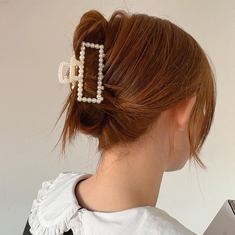 Kẹp Tóc Hình Nơ Đính Ngọc Trai Phong Cách Hàn Quốc