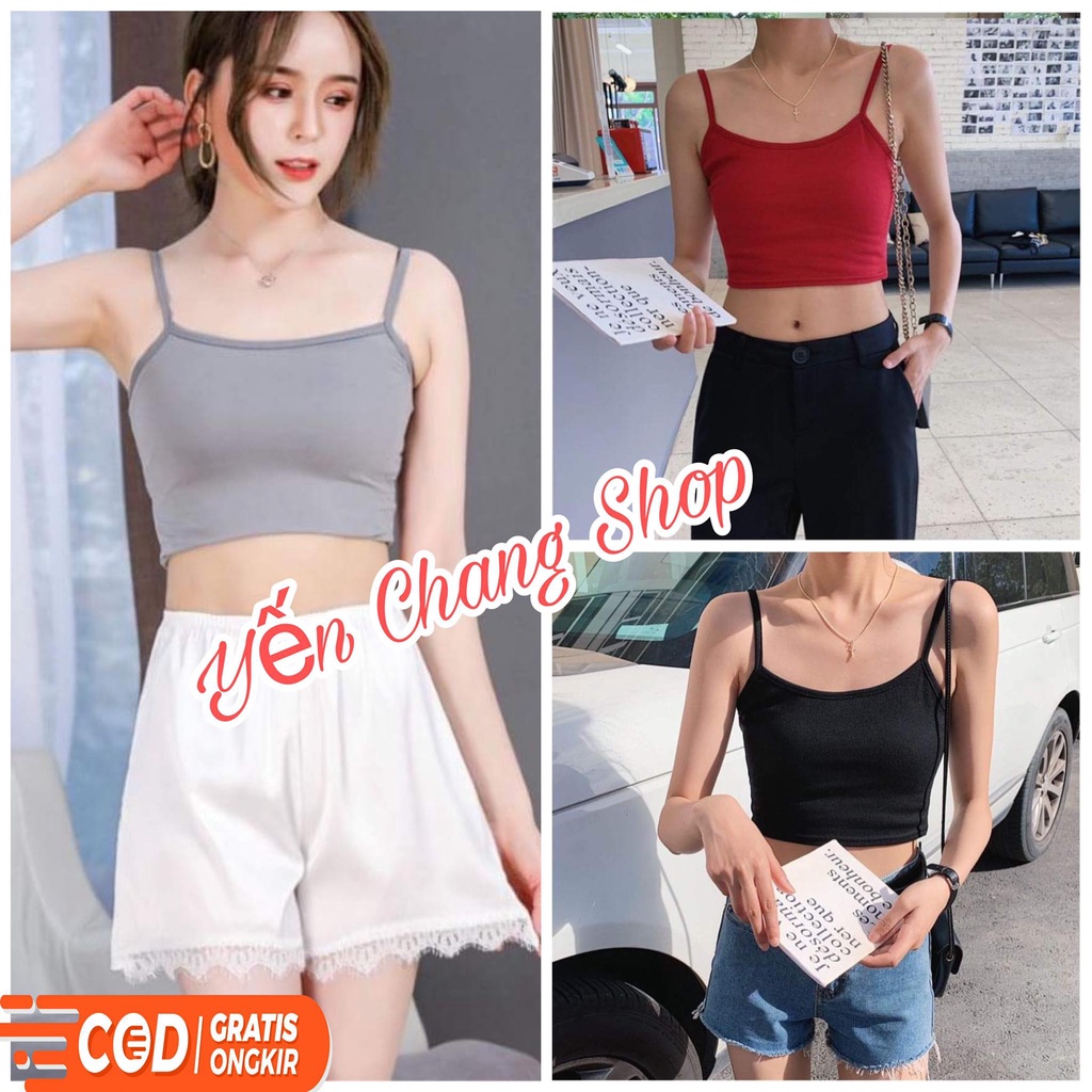 [HCM] Áo Croptop Nữ Hai Dây Thời Trang Chất Liệu Thun Borip Kiểu Dáng Ôm Body Gợi Cảm
