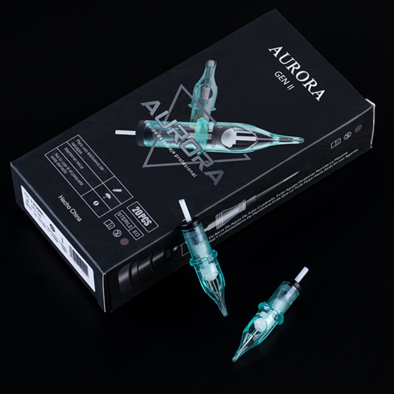 20 cái / hộp Aurora II RL / RS / CM / M1 Silicone chất lượng cao Dùng một lần Kim hộp mực hình xăm tiệt trùng cho máy quay liner Shader và Tattoo và bút xăm và máy xăm và máy động cơ hình xăm