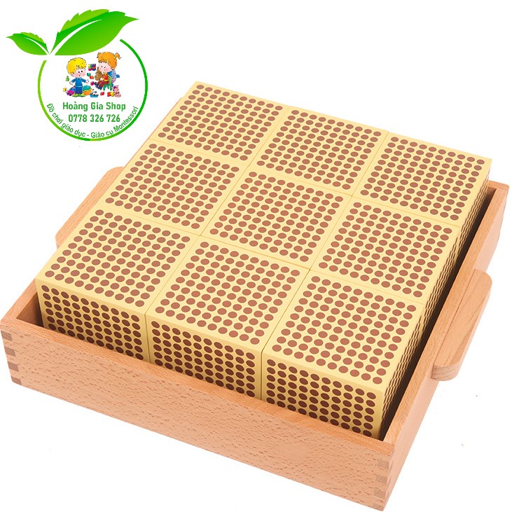 Bộ 9 khối 1000 bằng gỗ và khay đựng - 9 Wooden Thousand Cubes
