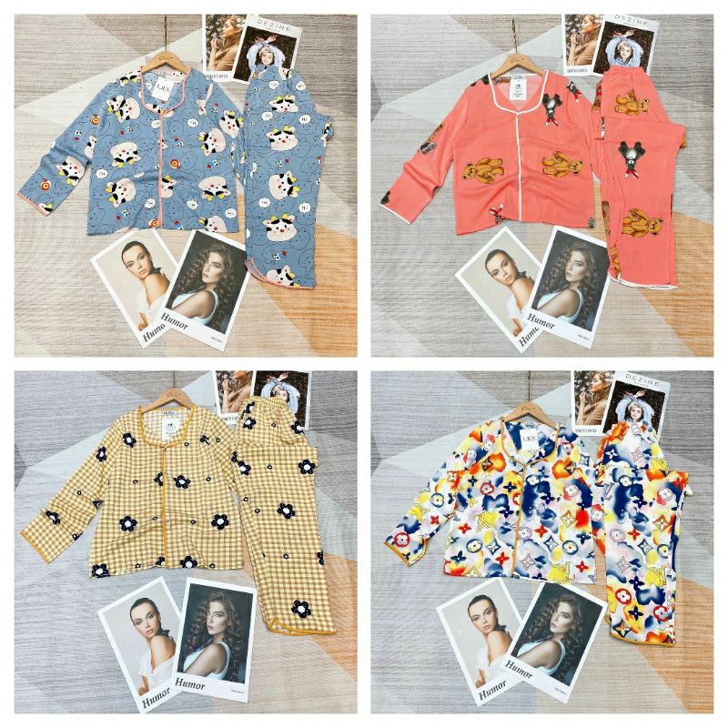 SHOP XÃ LẺ MẪU-ĐỒ BỘ PIJAMA MANGO TAY  DÀI- CỔ SEN-NHIỀU HỌA TIẾT CHẤT LIỆU LỤA MANGO LOẠI 1 , GIẶT MÁY KHÔNG NHĂN