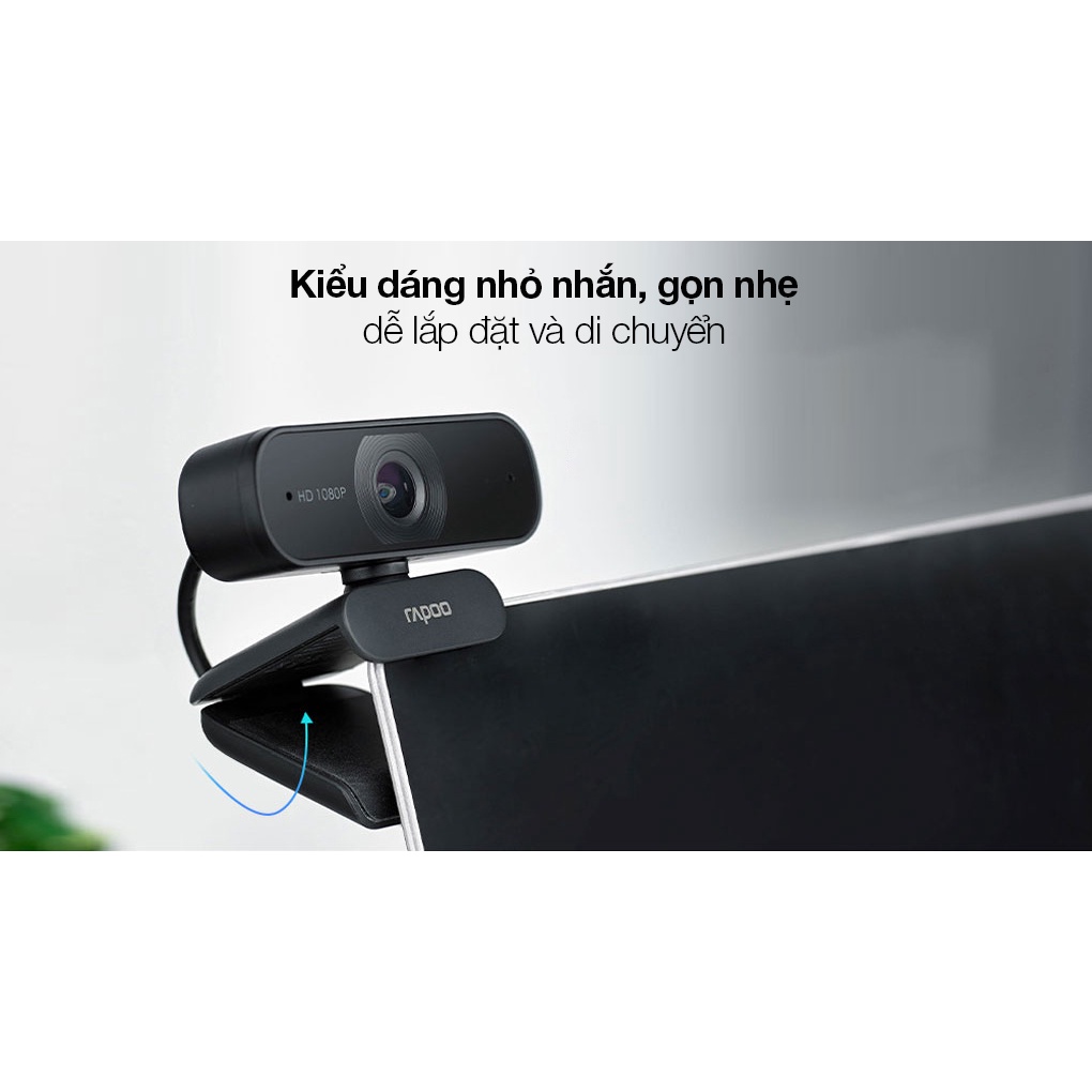 Webcam RAPOO C260 FullHD 1080P, tự động lấy nét, tích hợp micro | Hàng chính hãng | Bảo hành 24 tháng đổi mới