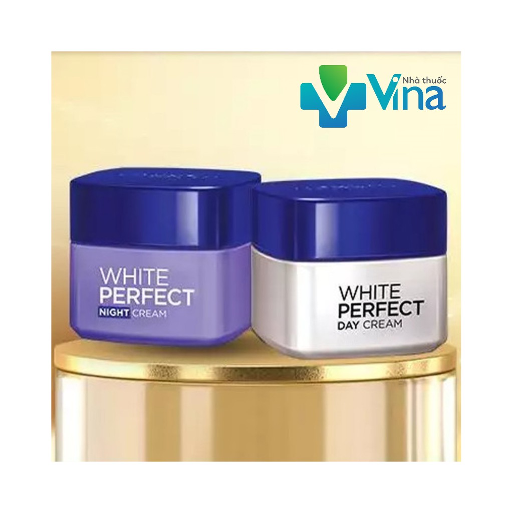 Bộ đôi kem dưỡng da trắng mượt đều màu ngày và đêm L'Oreal Paris White Perfect 50ml