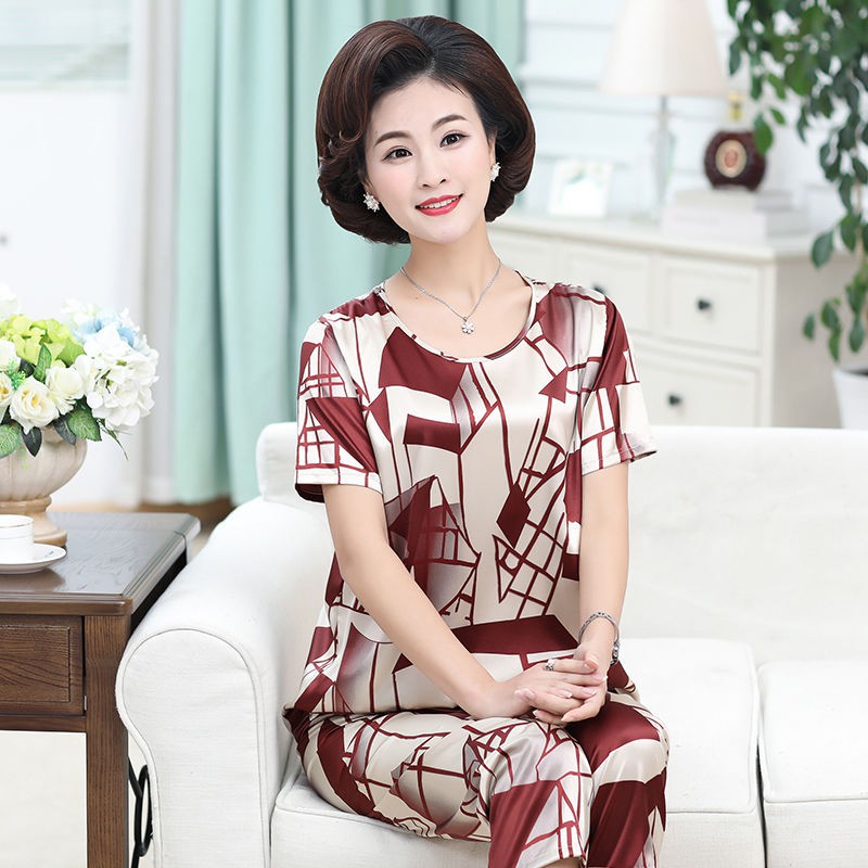 Bộ Đồ Ngủ Ngắn Tay Bằng Lụa Xinh Xắn Dành Cho Nữ | BigBuy360 - bigbuy360.vn