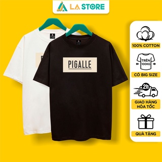 Áo Thun Unisex Cotton Basic PIGALLE Form Rộng Tay Lỡ Nam Nữ Có Big Size | LẠ STORE