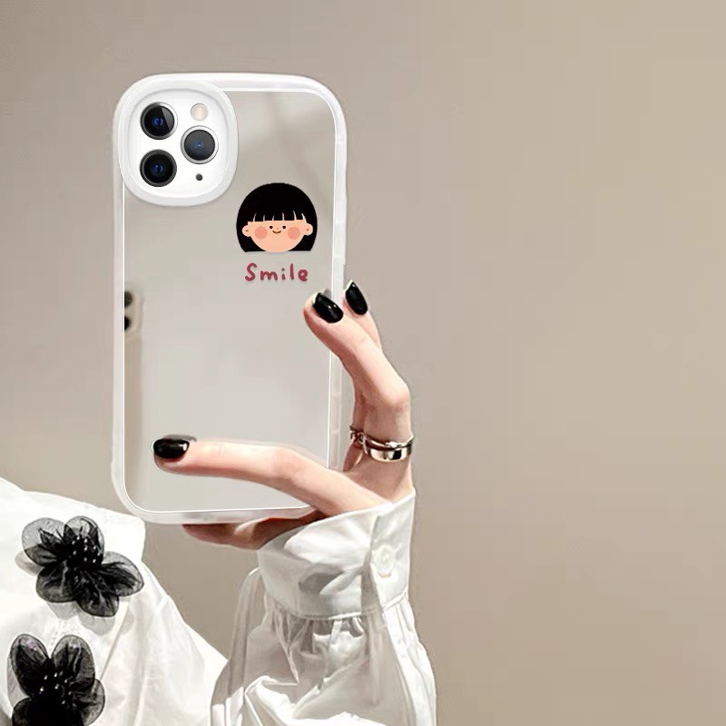 Ốp lưng iphone gương cạnh vuông couple smile 6/6plus/7/7plus/8/8plus/x/xs/11/12/13/pro/max/plus/promax-Sale HOT T5-14