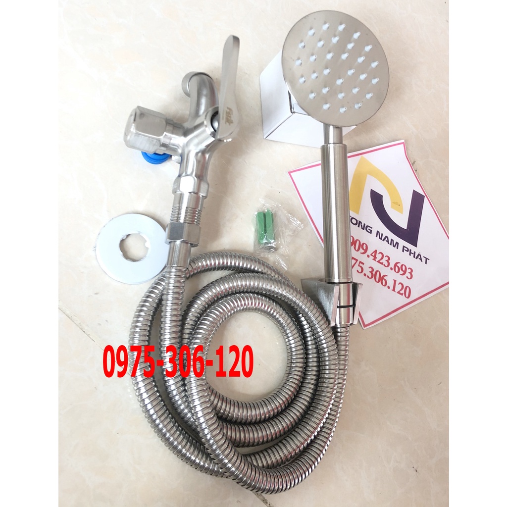 {TĂNG ÁP MẠNH} Combo Củ sen Tắm Lạnh INOX 304 F7001 Fotar và tay sen tắm dây sen đủ bộ