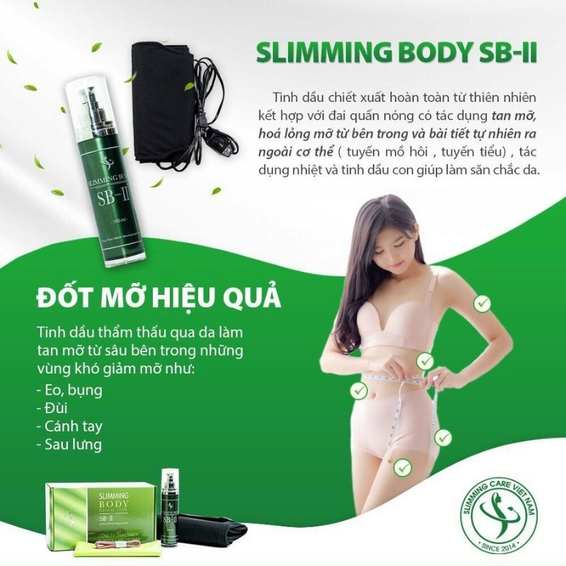 Slimming body giảm cân cấp tốc, đai quấn nóng giảm mỡ bụng slimming body care sb2, junlee làm đẹp chính hãng