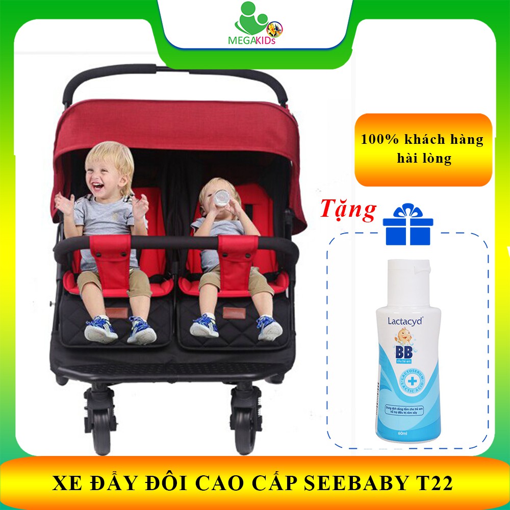 [Hot] XE ĐẨY ĐÔI CAO CẤP GẤP GỌN SEEBABY T22 CÓ CHỐNG XÓC - BẢO HÀNH 1 NĂM