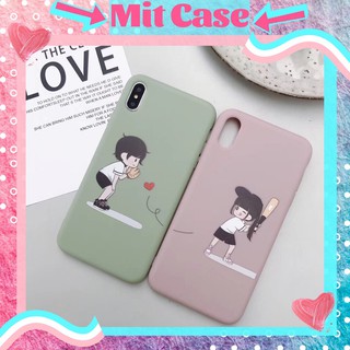 Ốp Lưng Đôi iPhone Hình Đôi Trai Gái Xinh Cute Chất TPU Lì Mềm Dẻo Iphone 6 6 plus 7 plus 8 8 plus x xs max 11 pro max