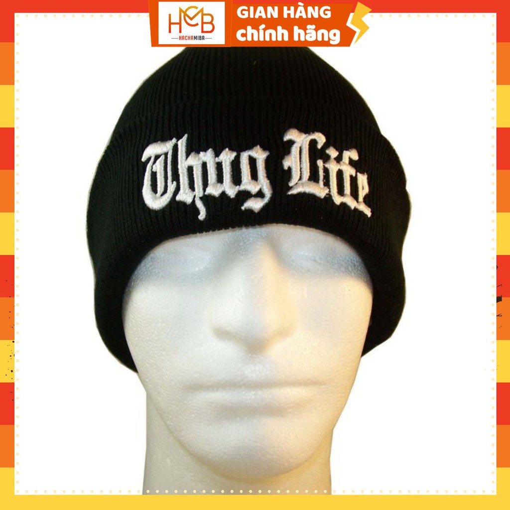 Nón Len Nam Thug Life Đen - Nón Trùm Đầu Beanie Đường Phố