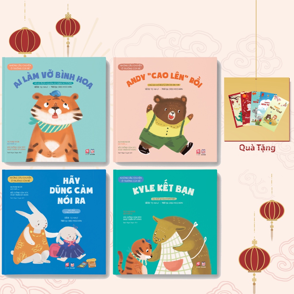 Sách - Truyện Tranh Bộ 4 cuốn Những câu chuyện ở trường của bé (Vỡ bình hoa + Cao lên rồi + Dũng cảm nói ra + Kết bạn)