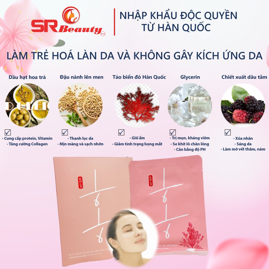 Mặt nạ Hàn Quốc- Red hong whitening & anti - wrinkle Mask (Facial Mask Hàn Quốc chính hãng 100%)