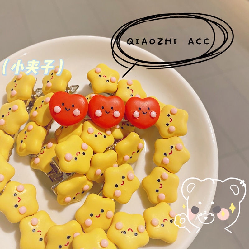 Kẹp Tóc Hình Ngôi Sao/Trái Tim Dễ Thương Cho Học Sinh