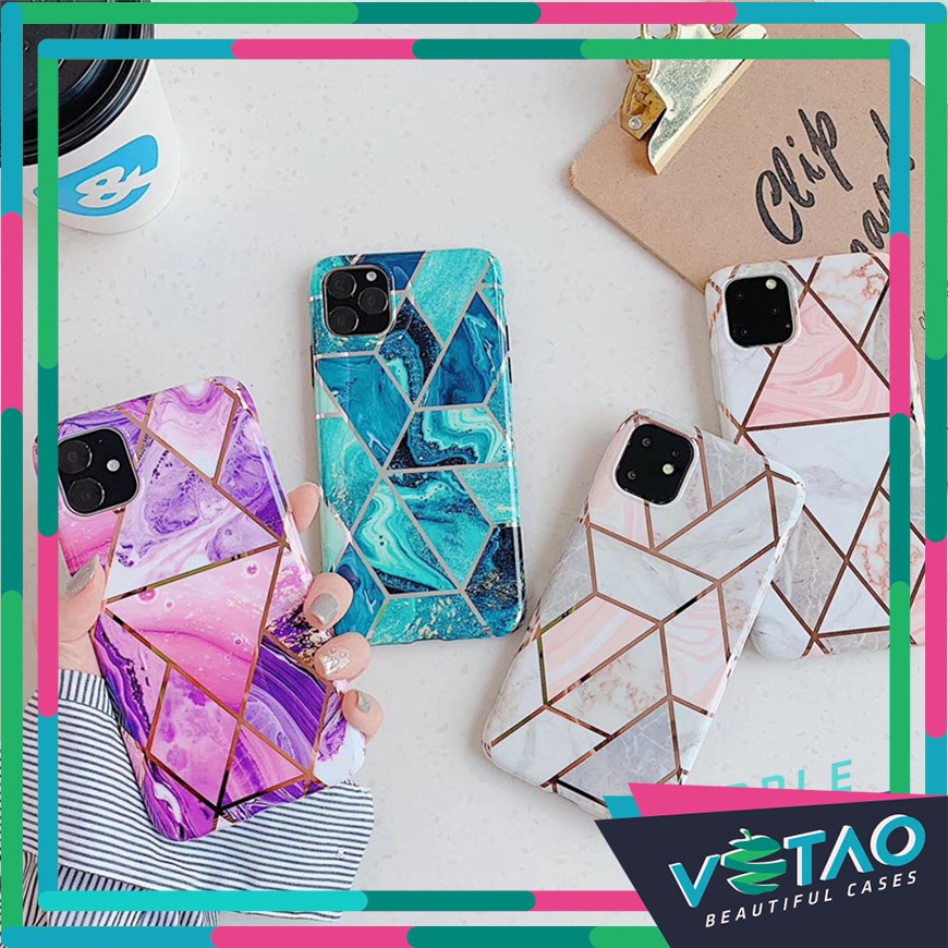 [ FREESHIP TỪ 50K TOÀN QUỐC ] Ốp lưng iphone vân đá kẻ ô