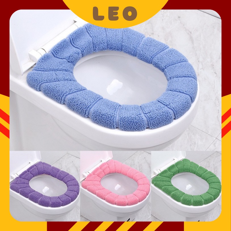 Tấm Lót Toilet Chống Lạnh Mùa Đông, Miếng Lót Bồn Cầu Chất Liệu Vân Nỉ