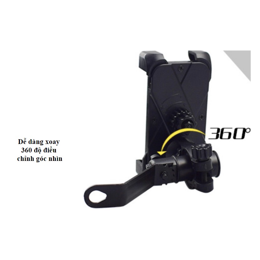 Giá Đỡ Điện Thoại Trên Xe Máy 4 Góc 2 gọng