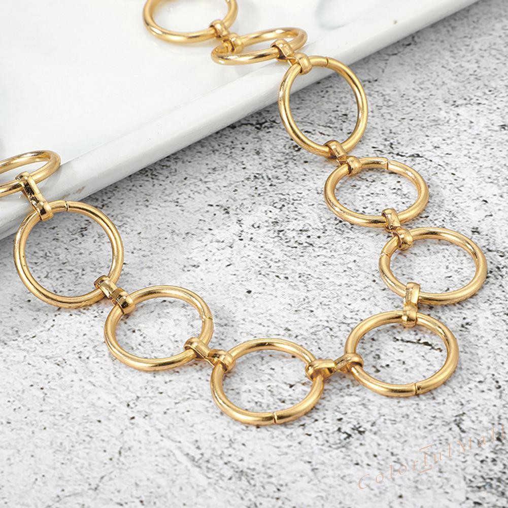 Punk Style Necklace Women Geometric Circle Retro Thick Neck Chains Jewelry