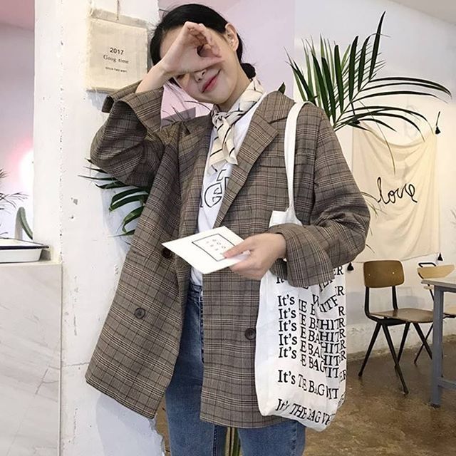 Hàng Sẵn_ Áo khoác Blazers kẻ sọc phong cách hàn