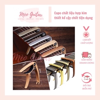 Capo hợp kim cao cấp cho đàn Guitar Acoustic/ Guitar Classic thiết kế kèm nhổ chốt Mèo Guitar | Capo sắt, kẹp lên tone