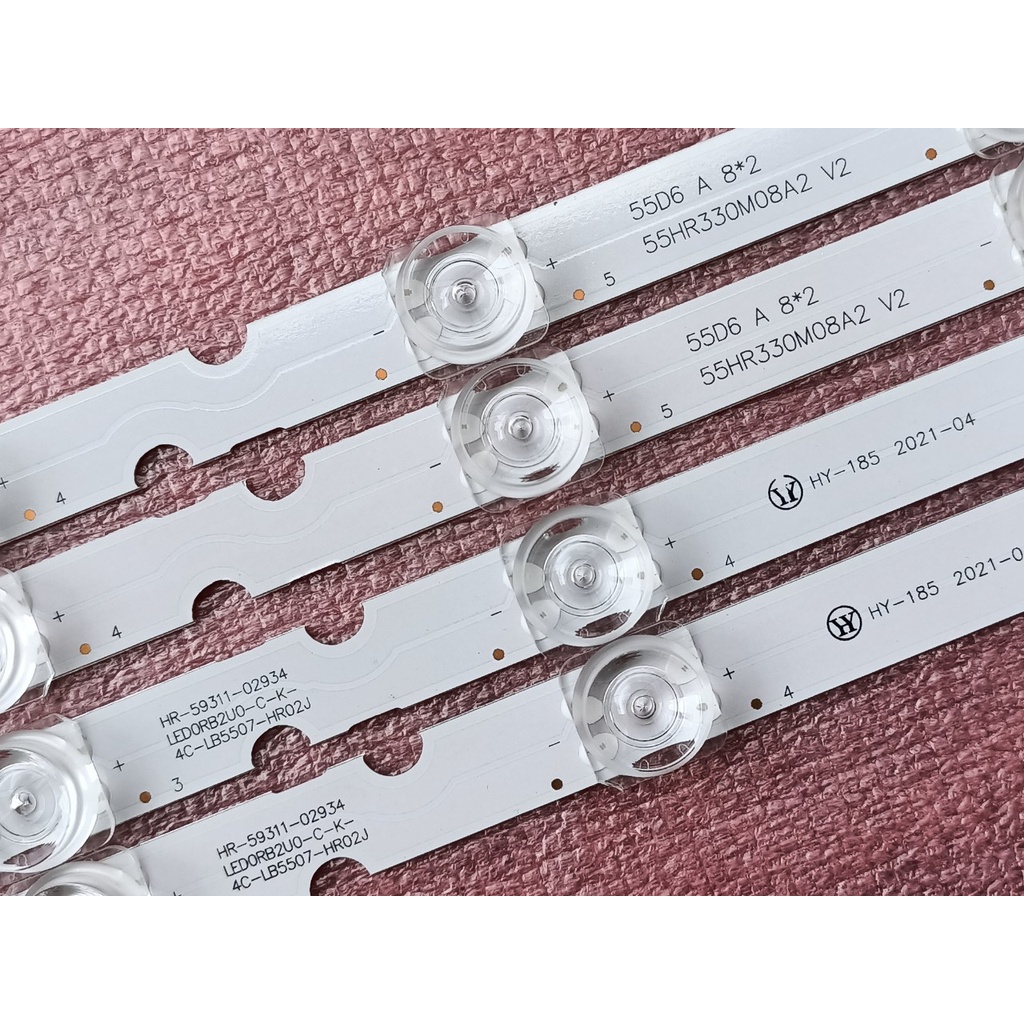 THANH ĐÈN LED TIVI TCL 55S6500 55P65S 55A660U HÀNG MỚI 100%, BỘ 4 THANH, 2 THANH A 8 BÓNG VÀ 2 THANH B 7 BÓNG