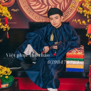 Áo tấc nam, áo ngũ thân 2 lớp lụa ngọc trai thời nguyễn,cổ phục việt
