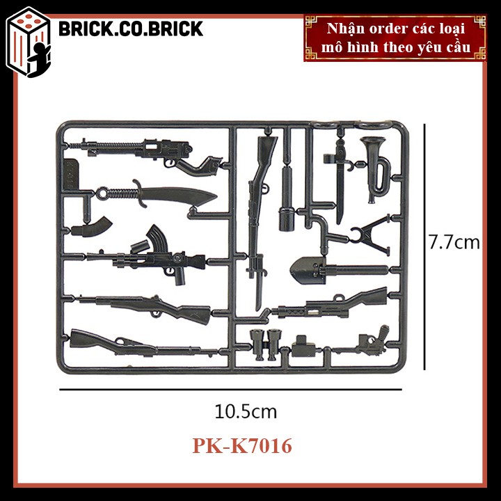 Phụ kiện MOC Army Vũ Khí Hiện Đại Đồ chơi Lắp ráp Minifig Mô hình Sáng tạo Trang trí Quân đội PK-K7016