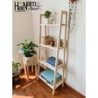 Kệ thang gỗ 4 chân /Kệ gỗ Decor trang trí nhà cửa 4 tầng đa năng📌Freeship📌 HẢI NAM DECOR KTG4C