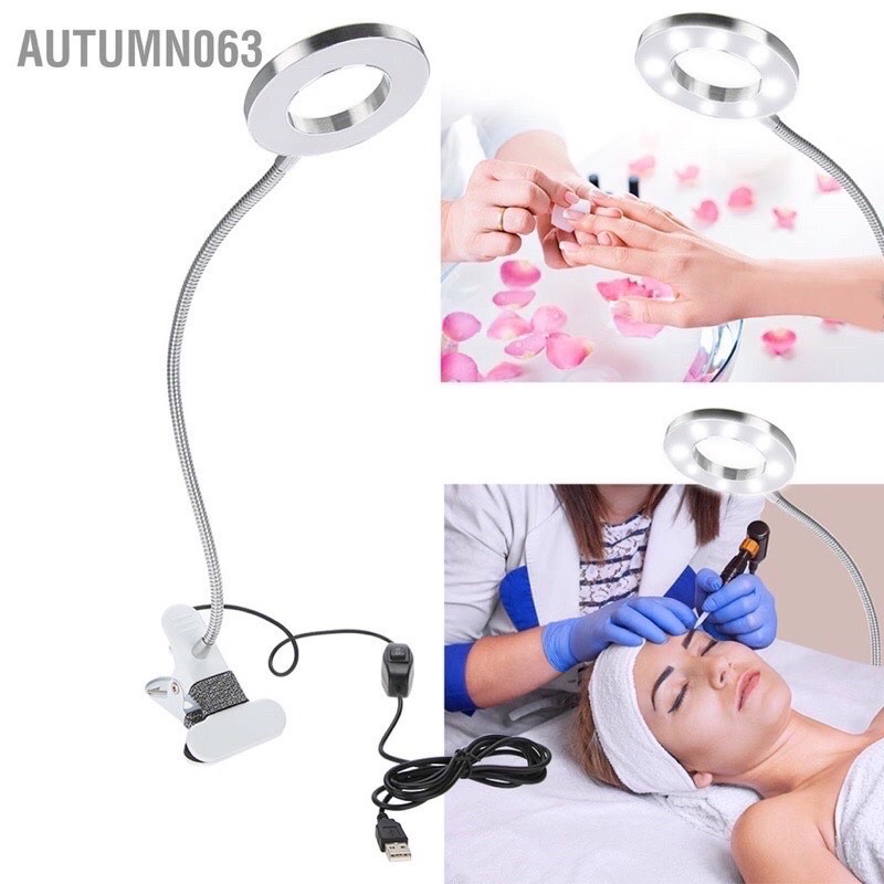 Đèn Led Mini Kẹp Bàn Làm Nail, Nối Mi ,Phun Xăm 2 Chế Độ Sáng.thân đèn lò x