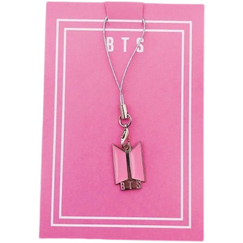 【VG】KPOP BLACKPINK BTS EXO GOT7 TWICE Pink Mobile Phone Hanging Chain Keychain Periphery