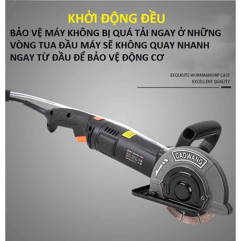 Máy cắt rãnh tường một lưỡi CaoWang CW1332 thi công điện nước công suất mạnh mẽ - nhanh gọn - an toàn