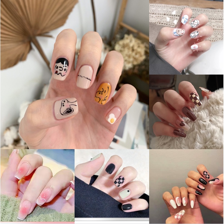 Bộ 24 Móng Tay Giả Trang Trí Nghệ Thuật