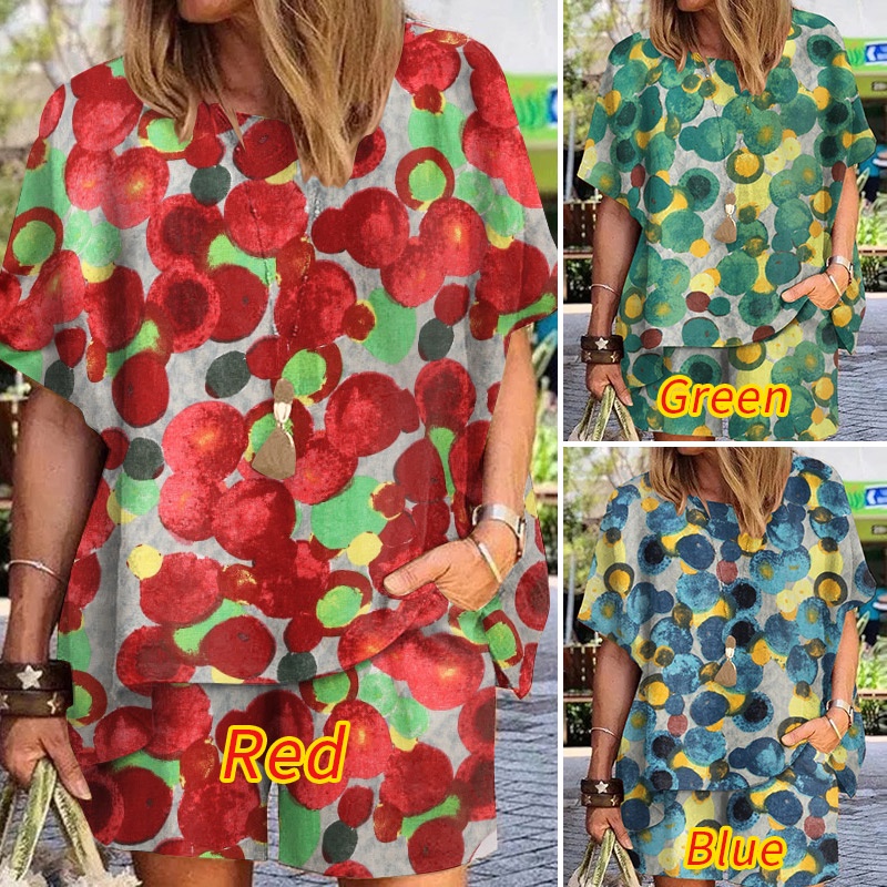 Zanzea Set Áo Thun Ngắn Tay Cổ Tròn + Quần Dài Ống Rộng Thời Trang Nữ