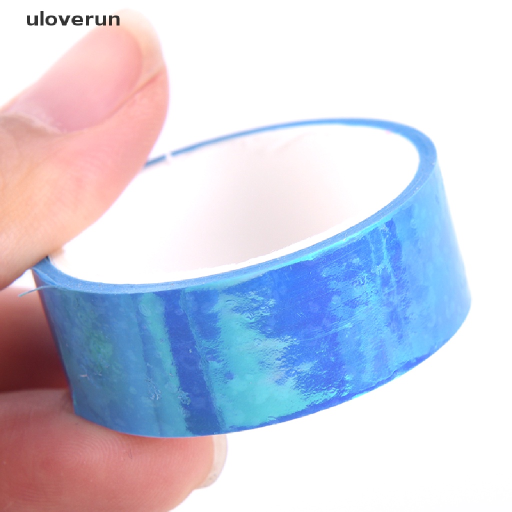 uloverun 5m Rhythmic Gymnastics Decoration Holographic Prismatic Glitter Tape Hoops Stick vn
