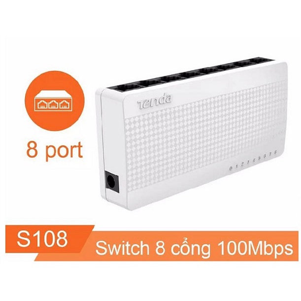 BỘ CHIA MẠNG 8 CỔNG SWITCH TENDA 8 PORT S108