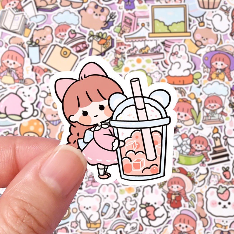 Hộp 50 hình sticker dán cute