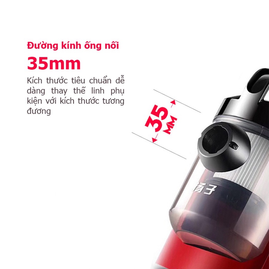 Máy hút bụi cầm tay Yairz XY-1008, máy hút bụi gia đình lực hút 14000Pa, công suất 1000W tặng kèm 9 đầu hút.