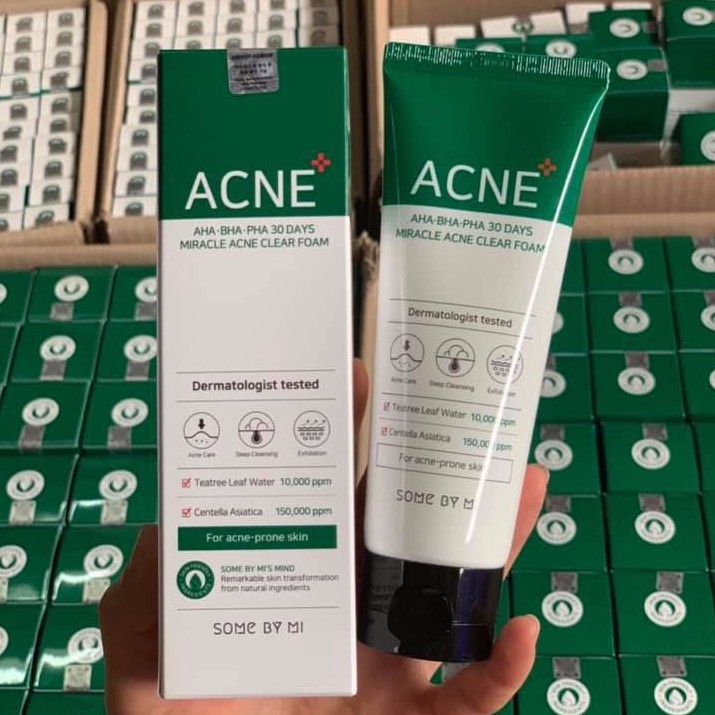 Sữa Rửa Mặt Làm Sạch Và Giảm Mụn Hiệu Quả Some By Mi AHA-BHA-PHA 30 Days Miracle Acne Clear Foam 100ml