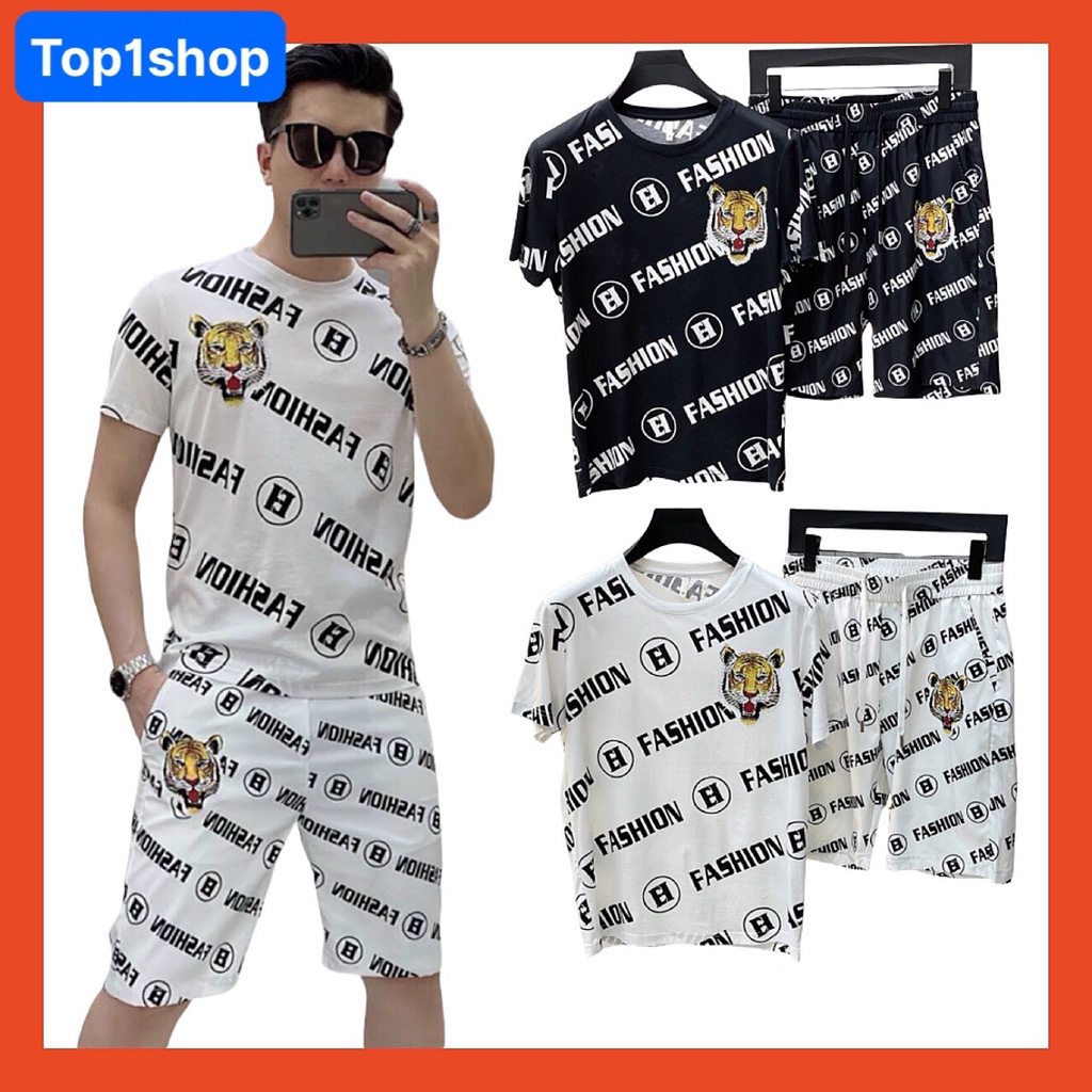 Bộ thể thao in hổ fashion in ép nguyên bộ chất thun lạnh siêu mát
