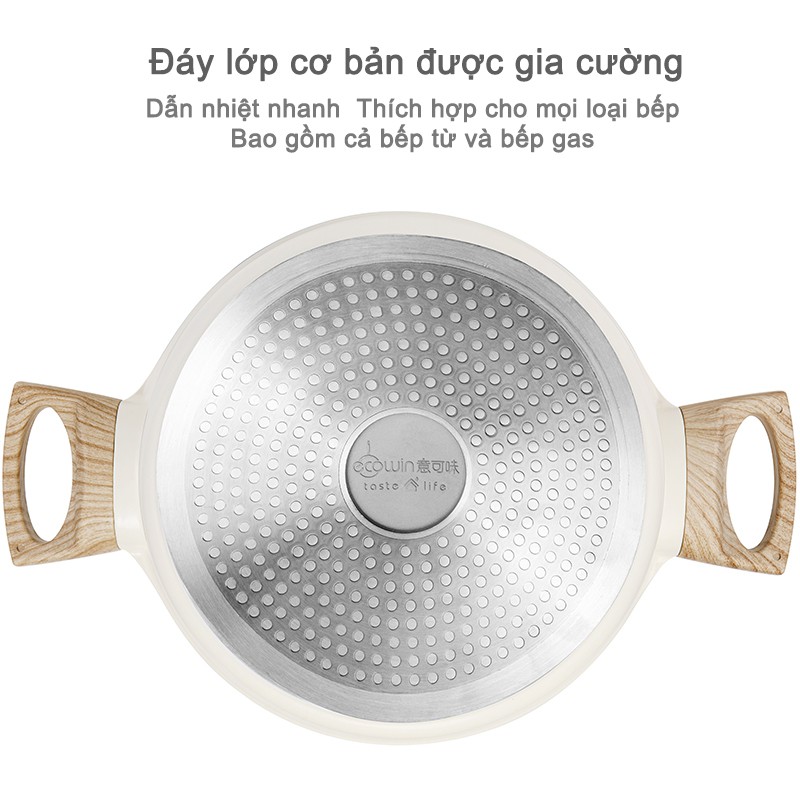 Nồi nấu súp Ecowin bằng gốm chống dính có nắp 20/24cm