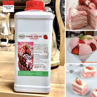 Hương dâu tạo màu, tạo mùi trong thực phẩm dùng để làm bánh, kẹo chai 1kg